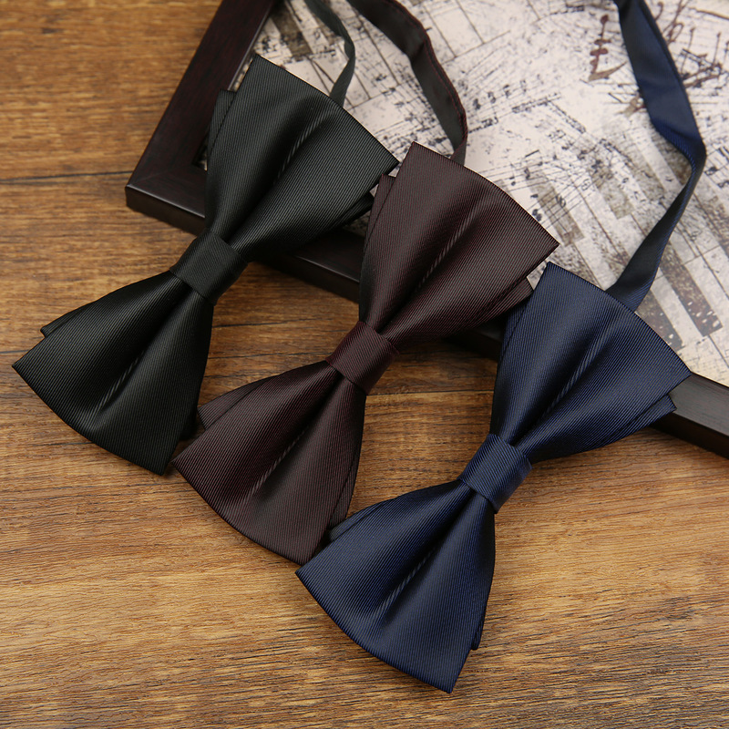 Matte Wine Red Bow Tie Men's Wedding Bow Solid Color Black Navy Blue Groom Best Man Wedding Men's Suit