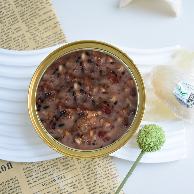 Instant Bird's Nest Congee with Five Red Coconut Milk Oat Dessert Red Bean Bird's Nest Soup 168g Pregnancy and Postpartum Meal Replacement Natural Five Grains Congee