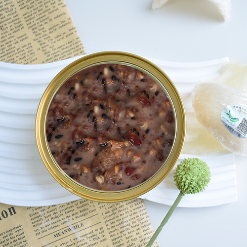 Instant Bird's Nest Congee with Five Red Coconut Milk Oat Dessert Red Bean Bird's Nest Soup 168g Pregnancy and Postpartum Meal Replacement Natural Five Grains Congee