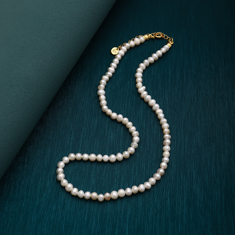 1 Stück Mode Einfarbig Süßwasserperle Perlen Halskette display picture 8