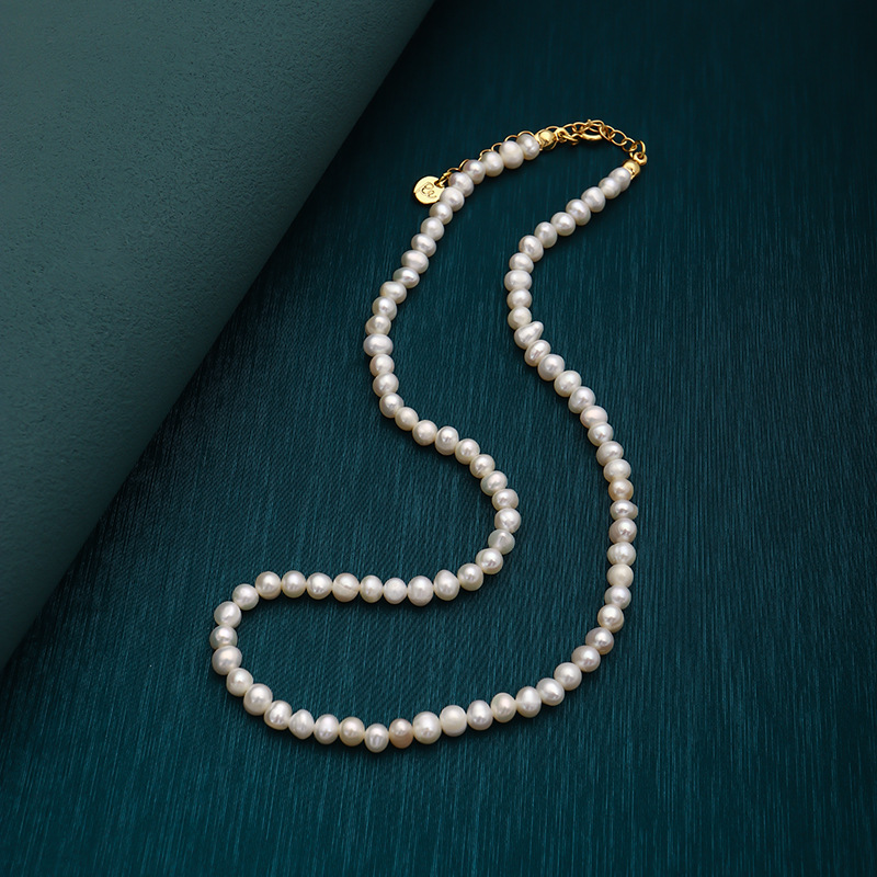 20g Weight Necklace Classification 1 Piece Quantity Daily Occasion Freshwater Pearl Material Solid Color Pattern Women'S Gender Beaded Design Fashion Style 1 Piece Fashion Solid Color Freshwater Pearl Beaded Necklace 7