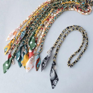 Evelyn Hand Chain Bag Chain Silk Scarf Woven Bag Chain Modification Bag Strap Decorative Chain Strap Replacement Accessories