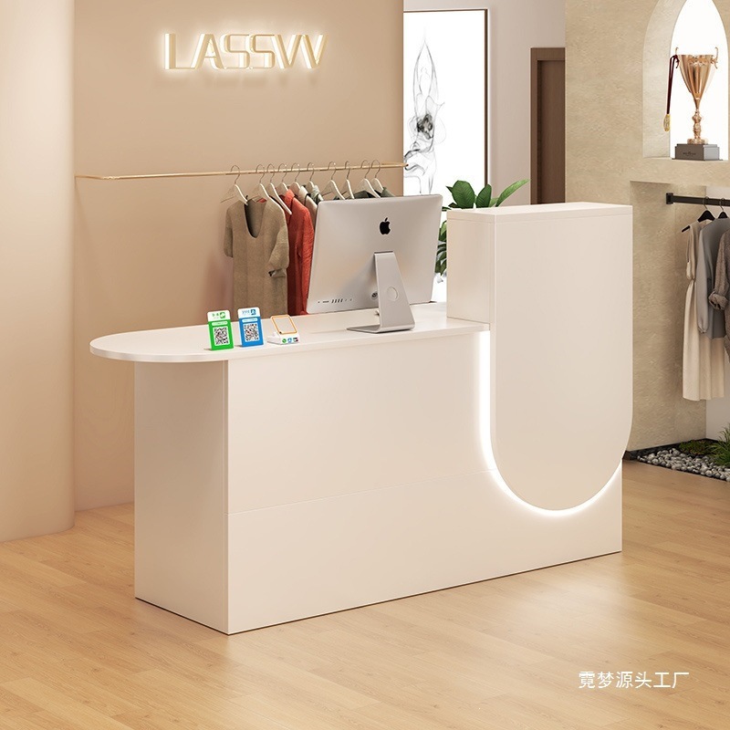 Bar counter, cash register counter, small simple shop counter, supermarket, clothing store, light luxury style, courtyard, hotel front desk counter