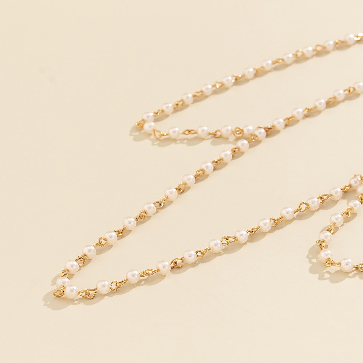 Fashion Solid Color Imitation Pearl Plating Womenu0027S Body Chain