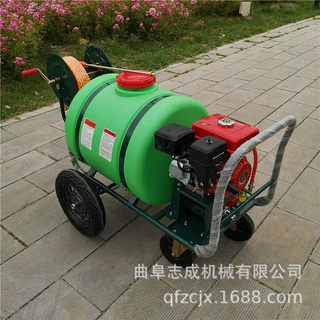 推车式汽油打药机 农用消毒电动喷雾器160升拉管式养殖场消毒机