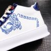 Trend loafers platform, men's white shoes, high sneakers, casual footwear, European style, with embroidery