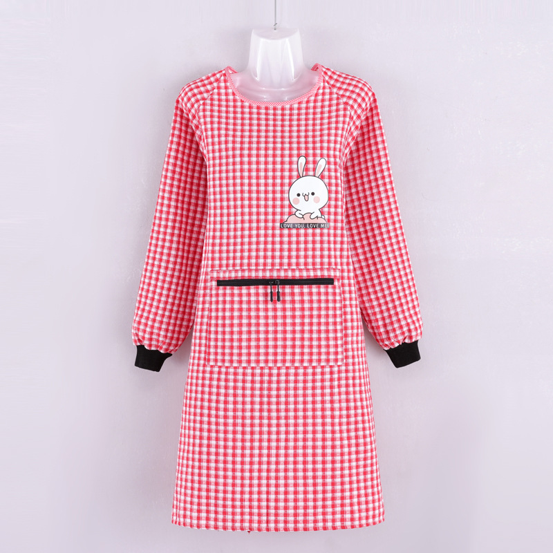 Korean-style Fashionable Apron, Dirt-resistant, Anti-stain, Dust-proof, Long-sleeved Apron For Kitchen Cooking,_voghion.com