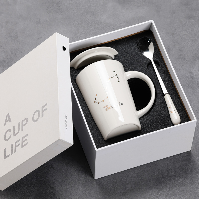 12 12 tazas de cerámica constelación tazas de agua tazas de tazas marcadas tazas de café con cubierta impresa LOGO