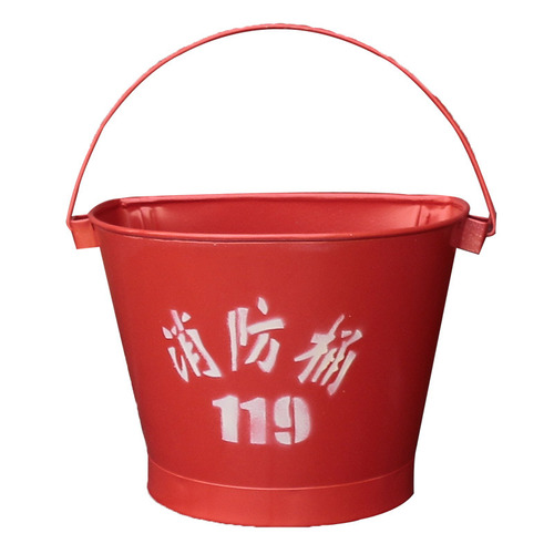 Stainless steel fire bucket semi-round bucket large size 201304 painted fire shovel bucket sand bucket thick yellow sand bucket