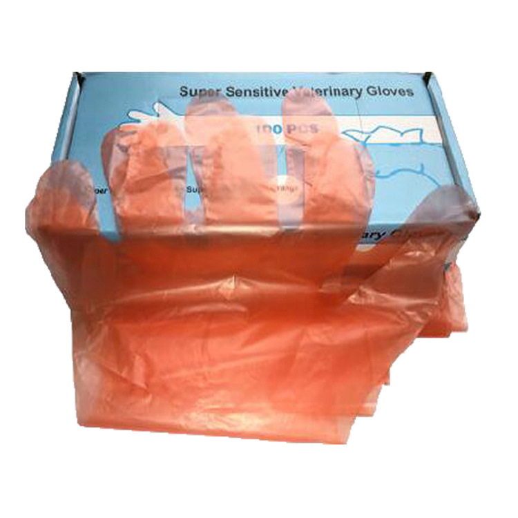 100只盒装一次性pe手套兽用长臂手套92CM牛用人工授精手套E