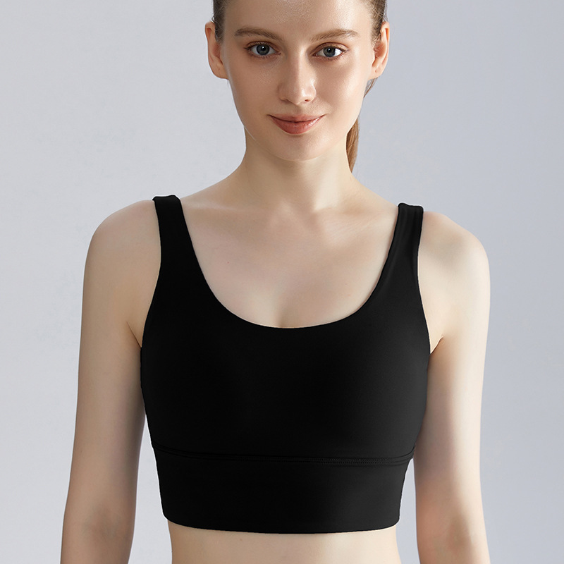 Personalizada ropa interior deportiva de espalda mujer taza sin anillo de acero antichoque anti-caída ancho cinturón de hombro chaleco deportivo de fitness