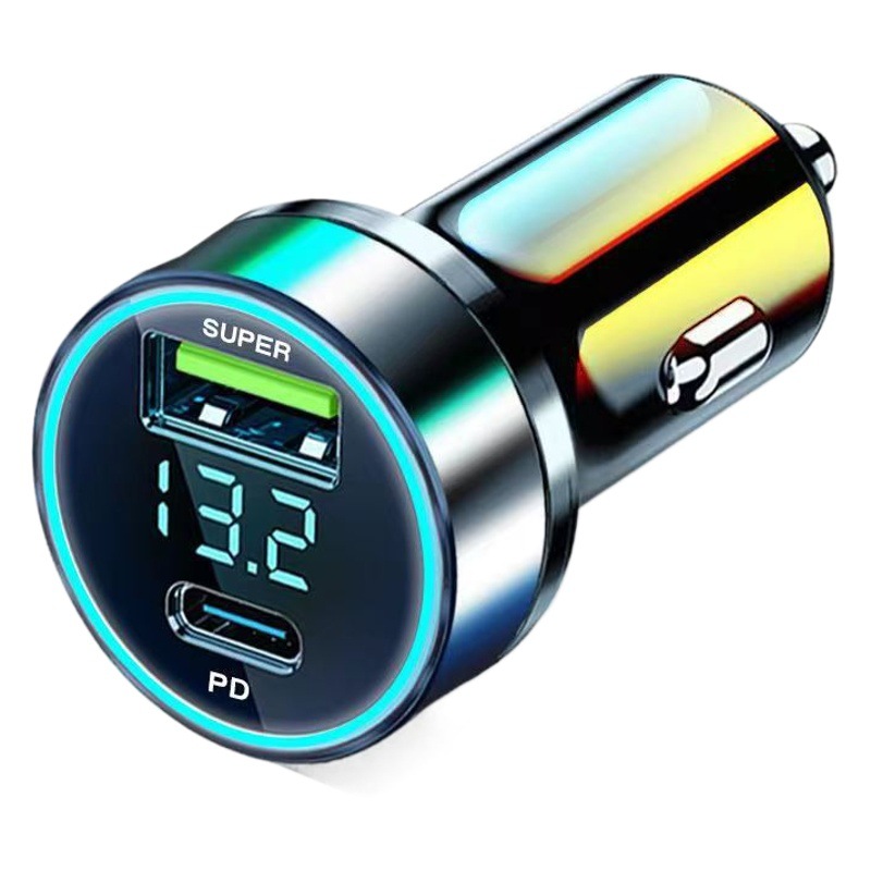 New car charger super fast charging head type-c double fast charging high-power car charging flash charging converter