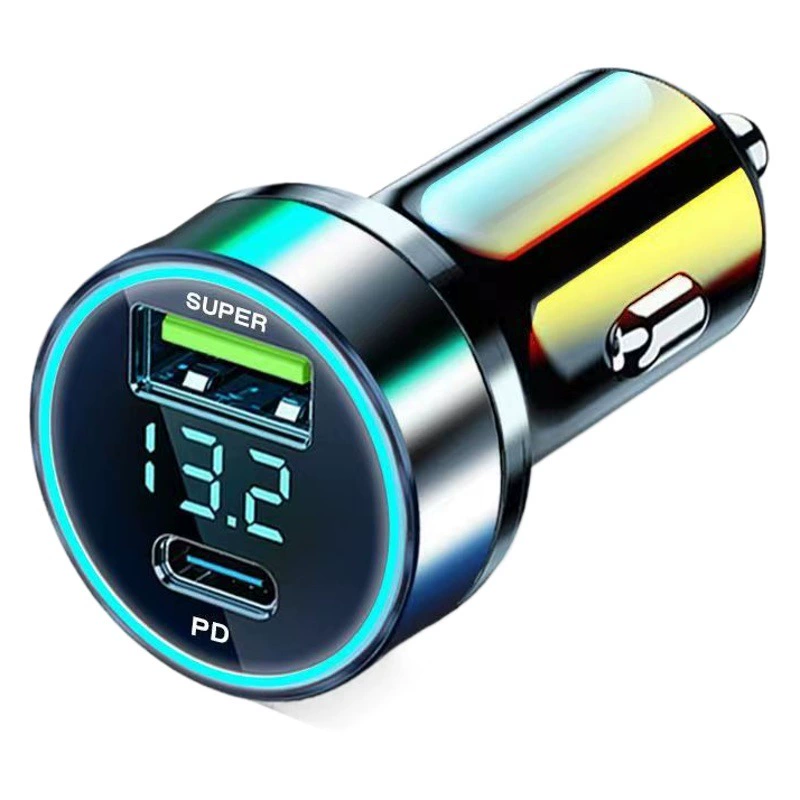 Новое автомобильное зарядное устройство супер быстрая зарядная головка type-c двойная быстрая зарядка высокая мощность автомобильная зарядка флэш-зарядный преобразователь