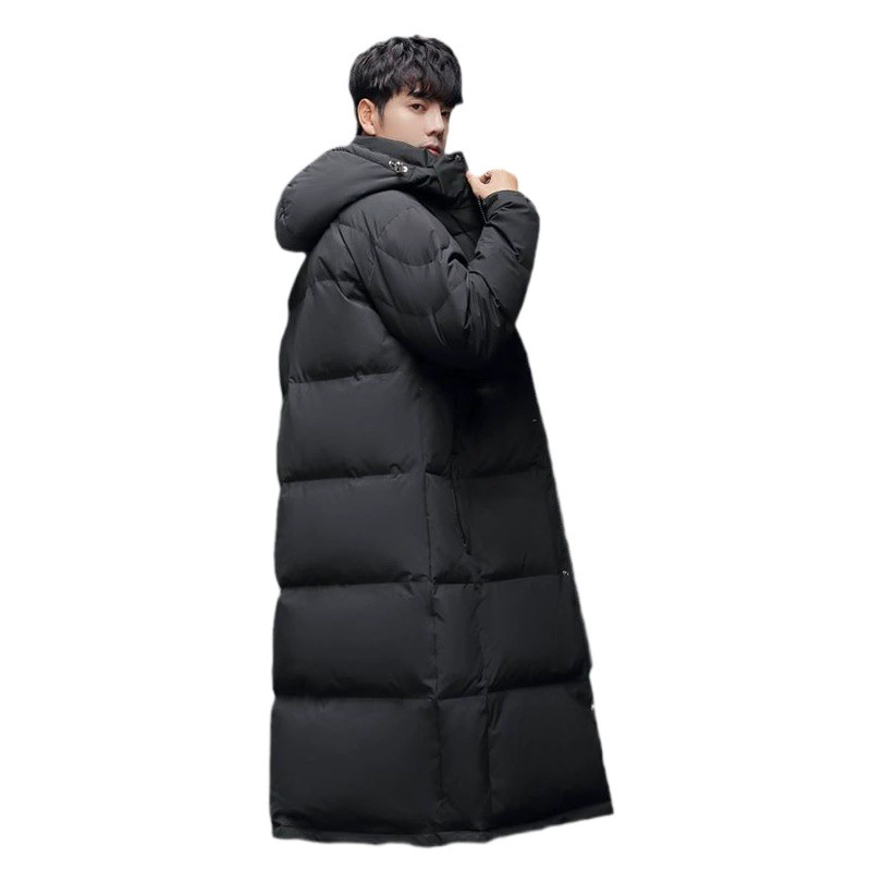Зимняя мужская пуховая куртка оптом напрямую с фабрики, удлиненная, утепленная, с капюшоном, простая, модная, молодежная, трендовая.