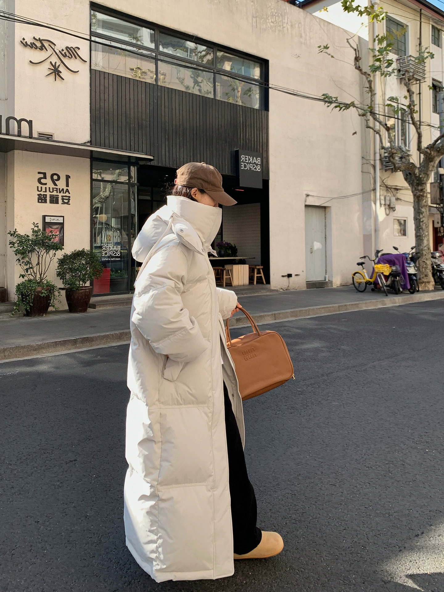  Velvet extra-long warm down jacket, duck down
