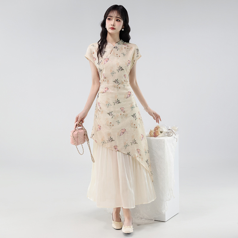 女装2025夏十三行の新型中国風改良チャイナドレスの若いタイプの少女気質ワンピース|undefined