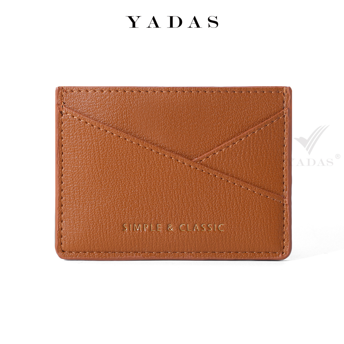 YADAS nuevo paquete de tarjetas con cremallera diseño de posición de tarjeta oblicua simple y elegante paquete de tarjetas de fábrica de PU para damas