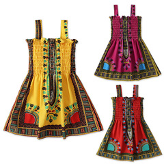 Kids' European & American Summer Girls' African Bohemian-Style Suspender Dress – Children's Clothing, Instagram-Friendly, Drop Shipping