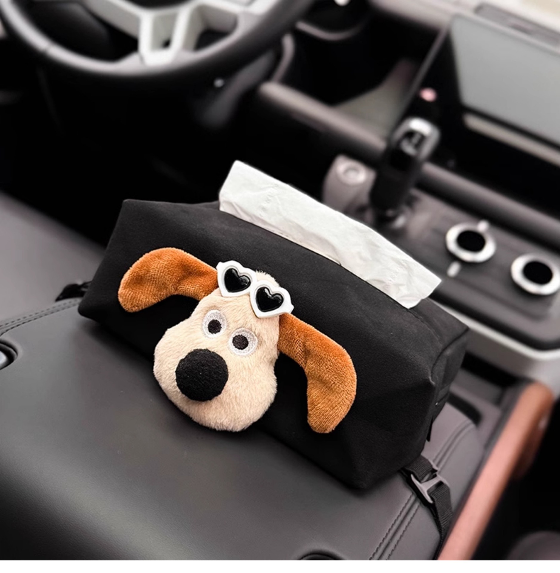 Cute Doll Car Interior Armrest Box Tissue Box Storage Creative High-Value Trendy Model for Women