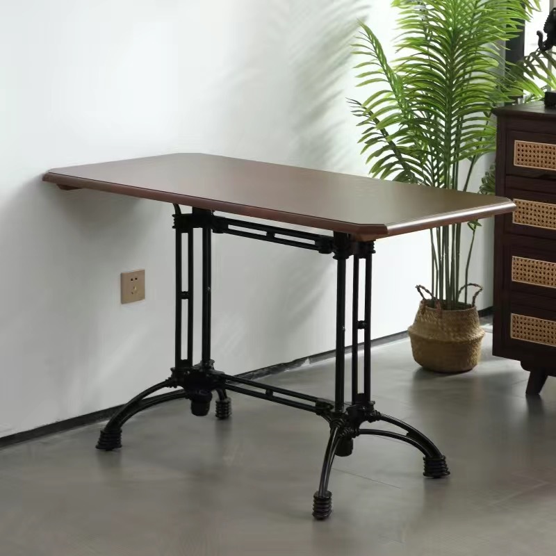 Mesas y sillas de comedor de estilo antiguo americano Combinación de sillas de comedor francesas Mesas y sillas de cafetería retro Un juego completo de mesas y sillas de comedor comerciales