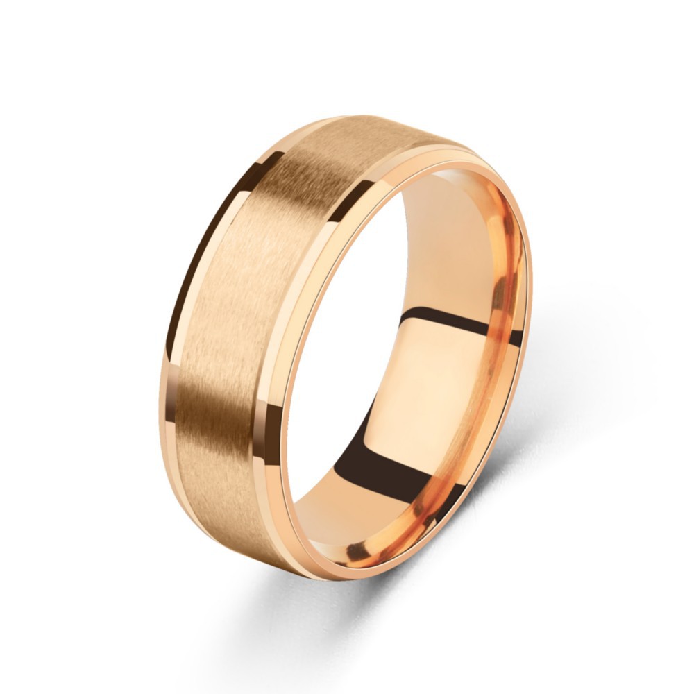 All Seasons Season Retro 316 Stainless Steel Solid Color Men Band Rings