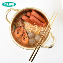 韩国可爱韩式网红泡面碗带盖双耳金色拉面拌饭高颜值轻奢餐具套装