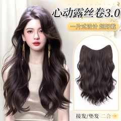 初秋氛围感假发片女增发量蓬松一片式接发片仿真发无痕露丝卷假发