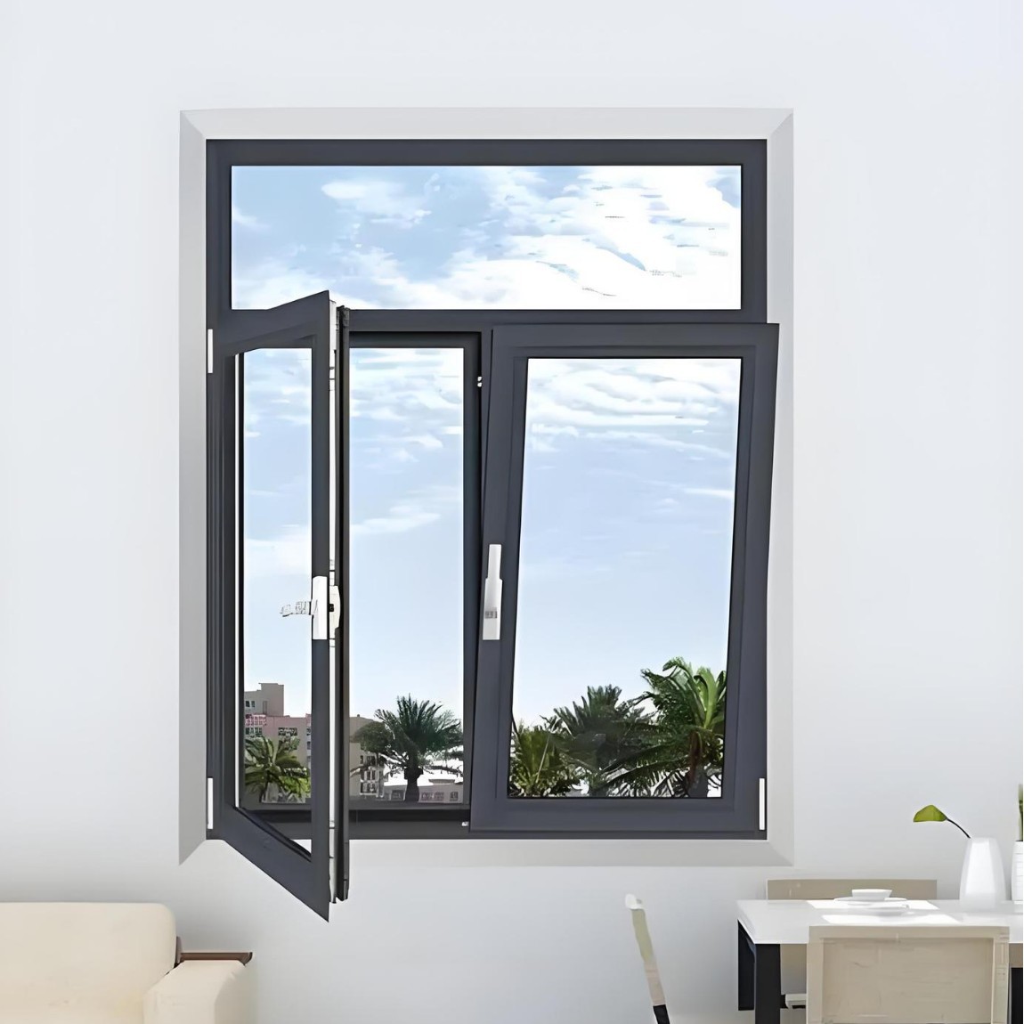 Окно распашное Yiheng Doors and Windows Серия 50 без терморазрыва