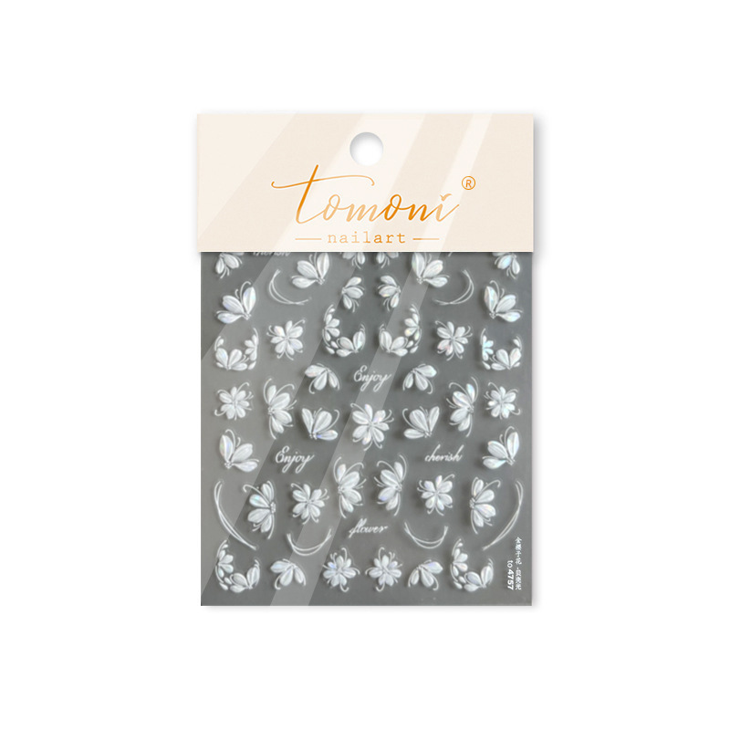 Nail Art New Shell Light Nail Sticker Estilo caliente Papelería japonesa Pegatinas de uñas retro Pegatinas de flores de cereza dorada Nail Art