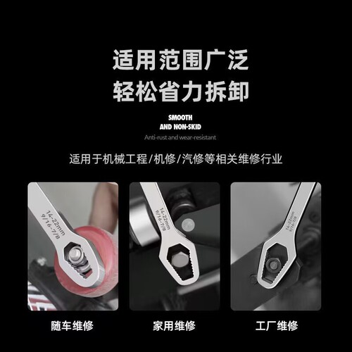 Factory wholesale universal hex wrench double head self-locking open adjustable safety wrench 8-24mm two ends multi-function
