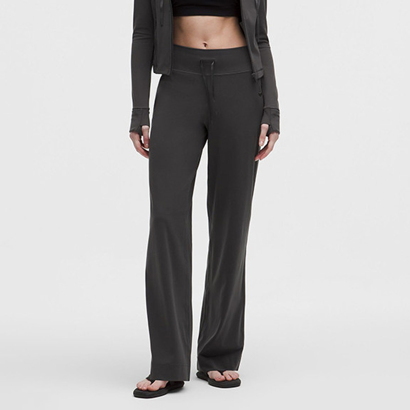 Lulu's Popular Straight-Leg Sports Pants, Yoga Fitness Pants, Slimming, High-Elastic, Thin, Quick-Dry, Drapey Casual Pants for Women