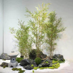 模擬竹緑植物パーティションスクリーン造園偽竹盆栽細水竹植物リビングルームホテルの装飾