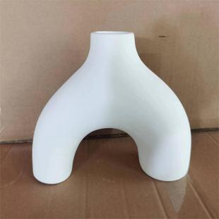 Scandinavian ins Style Embryo Ceramic Vase Dried Flower Ornaments Living Room Home Simple B&b Style Decoration Flower Vessel