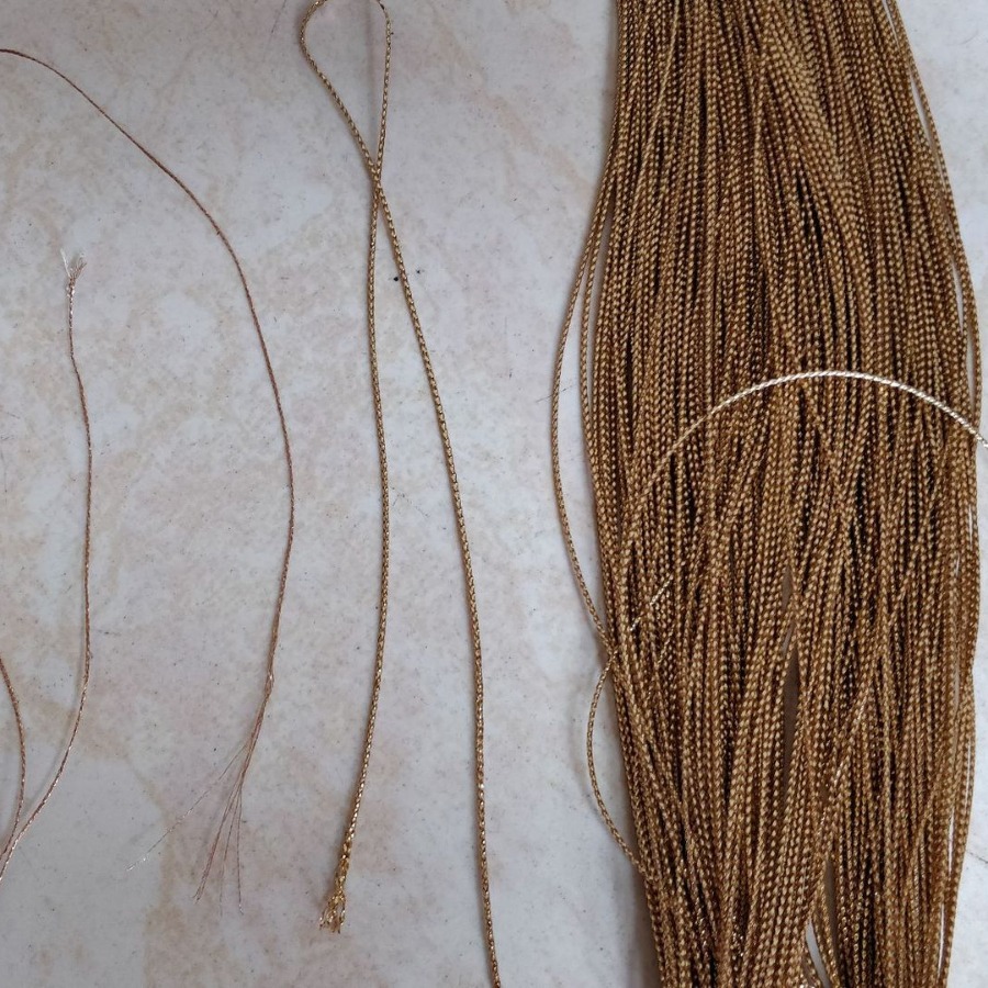 金黄包芯带铝银箔包芯带子切断20cm金属绳挂饰用大红片包小圆线