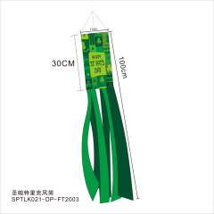 Amazon Saint Patrick's Day Windsock Flag Irish Carnival Windbag Courtyard Saint Pat's Festival Flags Wholesale