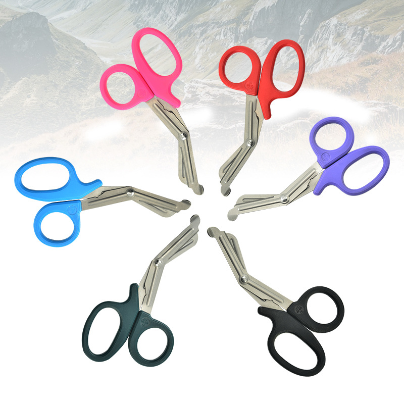 户外批发户外绷带剪刀敷料剪不锈钢纱布剪刀塑料柄帆布剪刀