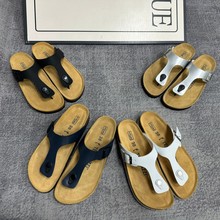 TEEMAZZI真皮人字拖勃肯鞋软木底外穿凉拖鞋25款夹脚趾拖鞋博肯鞋