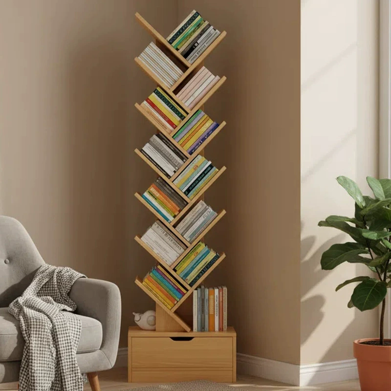 Простая книжная полка, напольный стеллаж для хранения, креативная компактная подставка для журналов, встроенный настенный книжный шкаф, шкаф для хранения.