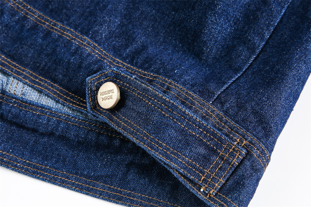 Men's Stylish Denim Work Jacket Ith Multi-Pocket Design, High Street Fashion, Double-Layer Collar, Punk Style, Loose Fit For Casual Wear_voghion.com