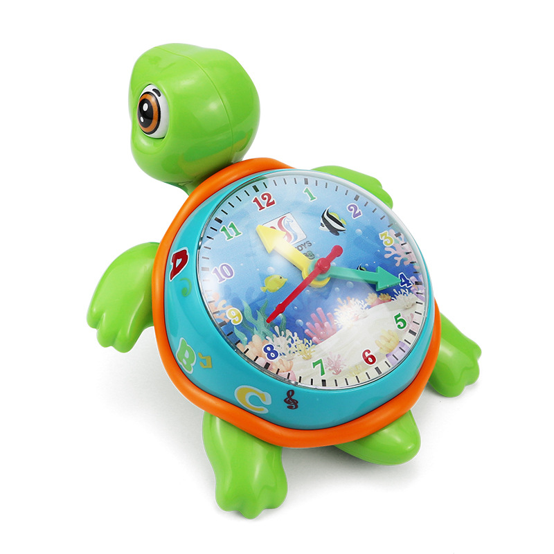 Música eléctrica transfronteriza para niños relojes de dibujos animados tortuga universal oscilación luz música juguetes para niños regalos al por mayor