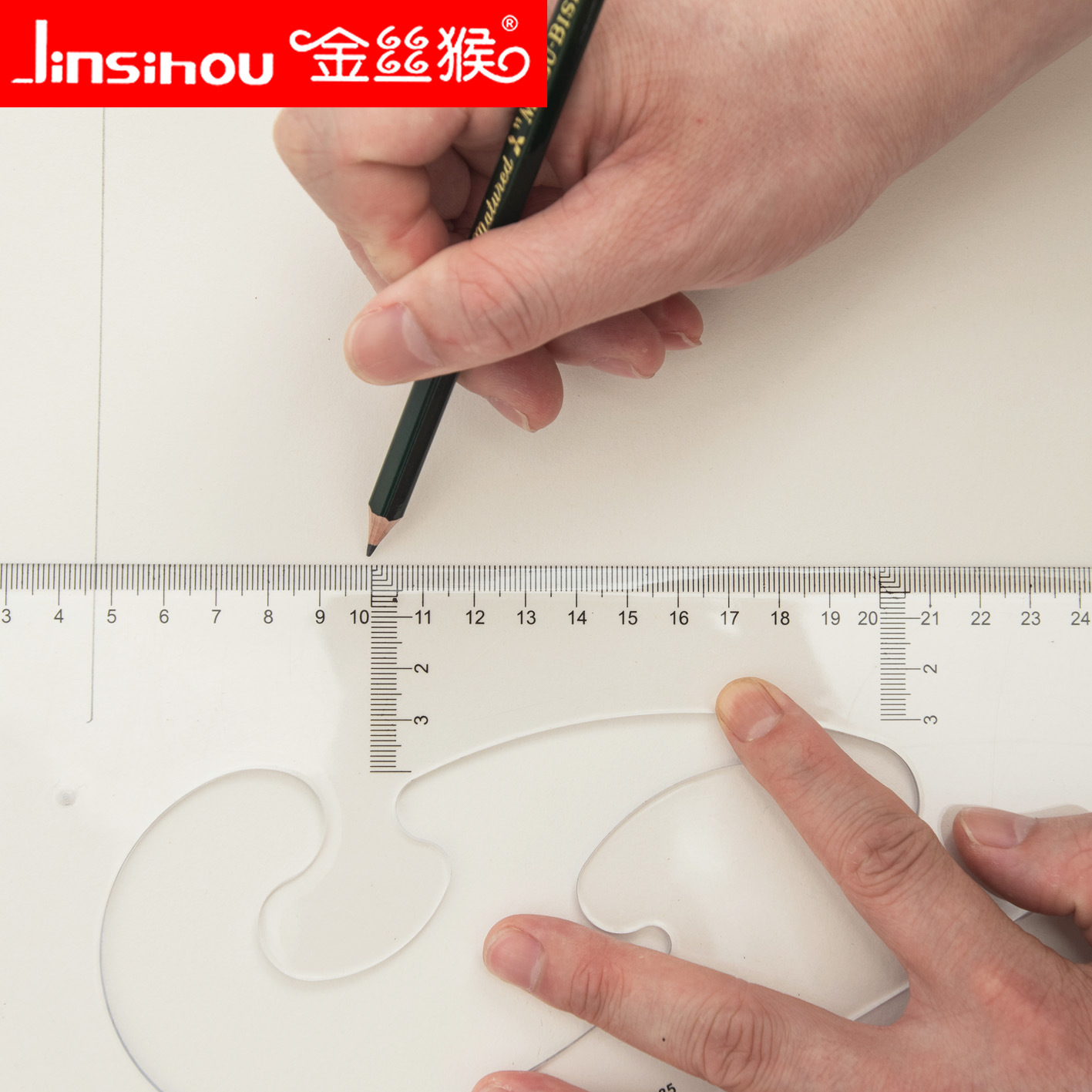 Monos dorados grandes conjuntos de tablero triangular para estudiantes de 25cm regla triangular de plástico herramienta de dibujo medidor de ángulo