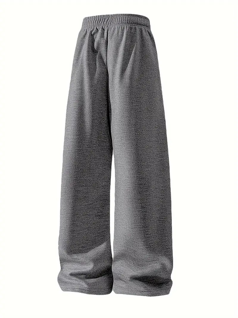 ​Men's Straight-Leg Pants – Vintage-Inspired Polyester Trousers With Adjustable Drawstring (Unisex Streetwear Style)​_viptrois.com