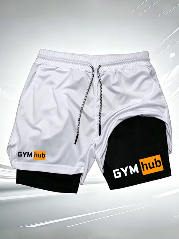 Men's Fitness Center 2-in-1 Double Layer Gym Shorts Quick Dry Compression Lining Sports Running Workout Casual Athletic Men's Fitness Center 2-in-1 Double Layer Gym Shorts Quick Dry Compression Lining Sports Running Workout Casual Athletic