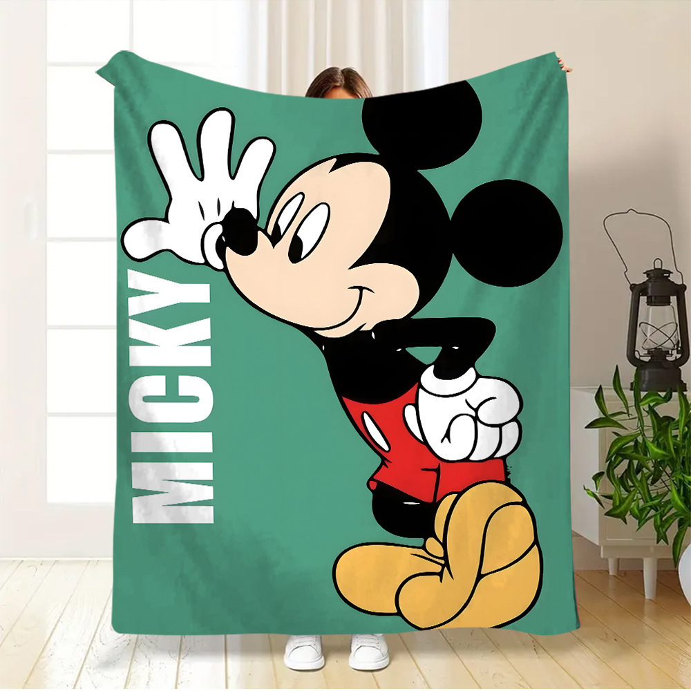 Transfronterizo TEMU Mickey Mouse flange manta suave cálida Mickey Mickey Mouse manta animada
