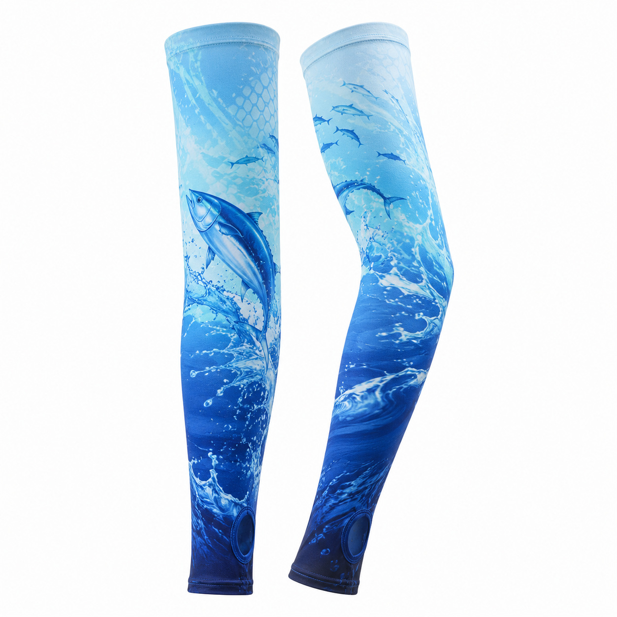 Customized ice silk arm sleeves with logo, sun protection pattern print, sports arm guards, manufacturer-customized