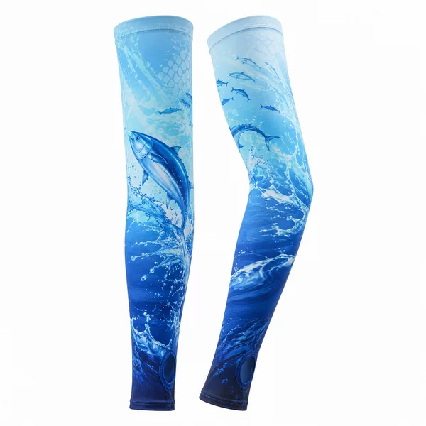 Customized ice silk arm sleeves with logo, sun protection pattern print, sports arm guards, manufacturer-customized