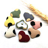 Cloth bag love button DIY leopard dot cloth buckle heart -shaped flat bottom button peach heart jewelry accessories