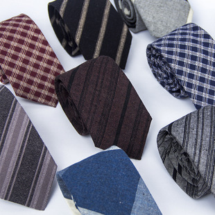 Origin source men's tie cross-border preferred a generation of cotton tie Plaid striped pattern new tie