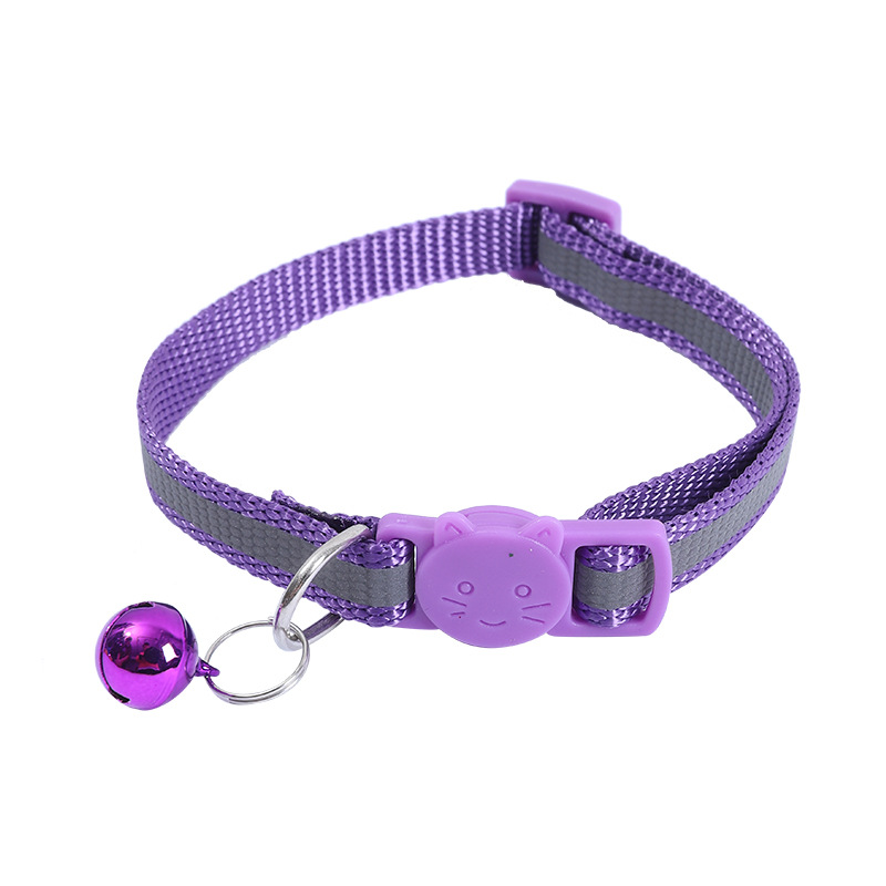 Collar de gatito ajustable de 1.0CM con barra reflectante, campana, collar de gato, cinturón de gato de nailon, cuerda de tracción, manga de cuello de gato