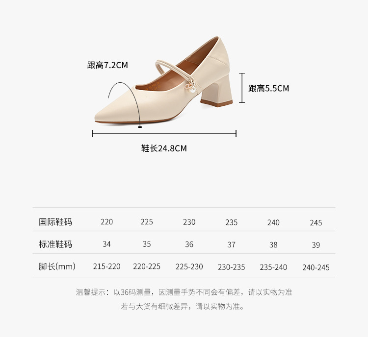 Giày Mary Jane nữ quai ngang khóa cài, mũi nhọn gót cao kiểu Pháp — BL793 Hạnh chi tiết 8